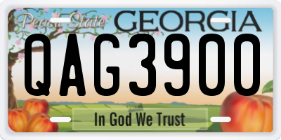 GA license plate QAG3900