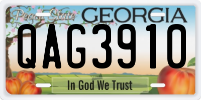 GA license plate QAG3910