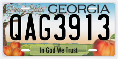 GA license plate QAG3913