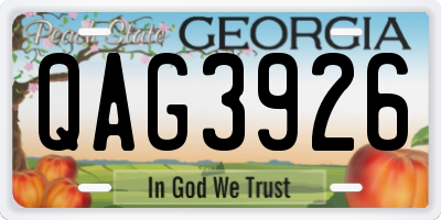 GA license plate QAG3926