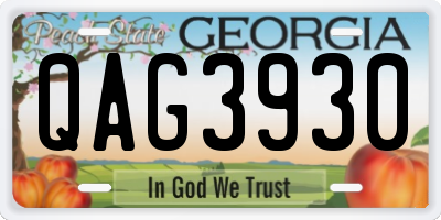 GA license plate QAG3930