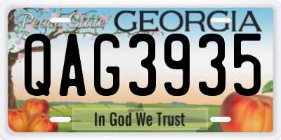 GA license plate QAG3935