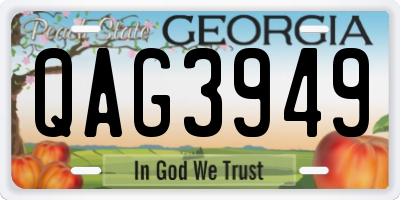 GA license plate QAG3949