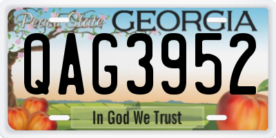 GA license plate QAG3952