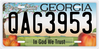 GA license plate QAG3953