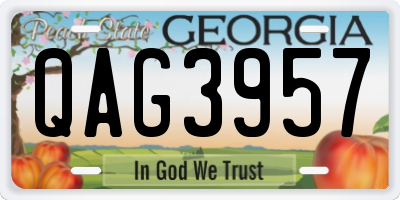 GA license plate QAG3957