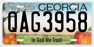 GA license plate QAG3958