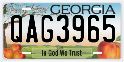 GA license plate QAG3965