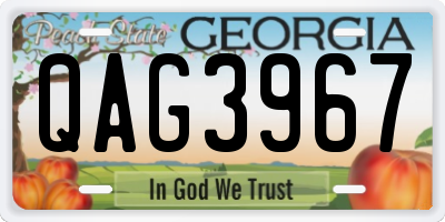 GA license plate QAG3967