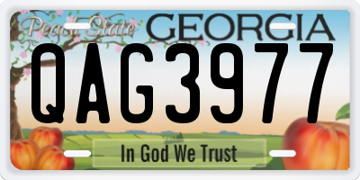 GA license plate QAG3977