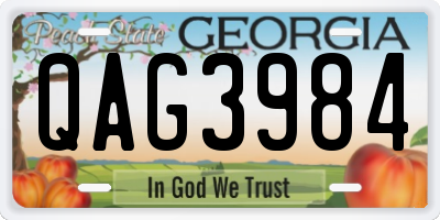 GA license plate QAG3984