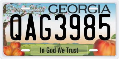 GA license plate QAG3985