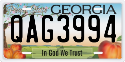 GA license plate QAG3994