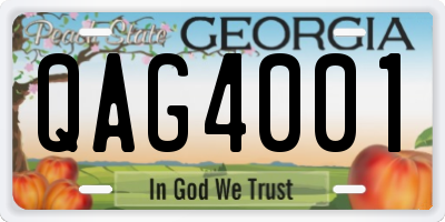 GA license plate QAG4001