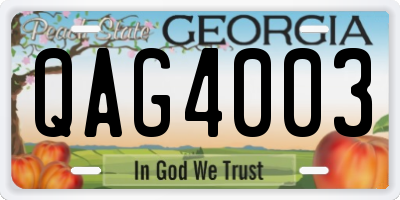 GA license plate QAG4003