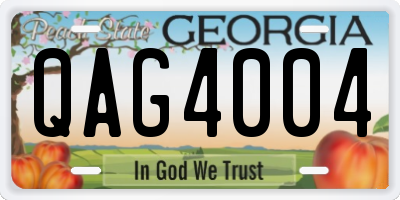 GA license plate QAG4004