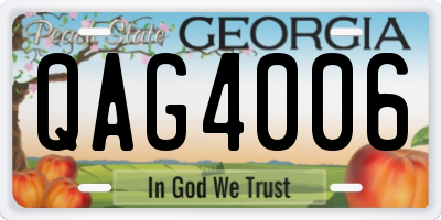 GA license plate QAG4006