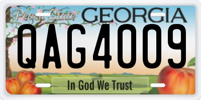 GA license plate QAG4009