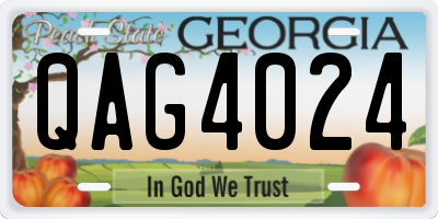GA license plate QAG4024