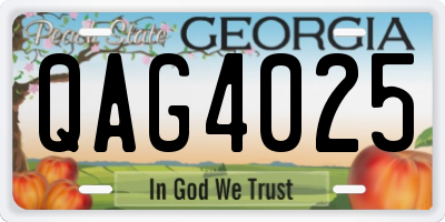 GA license plate QAG4025
