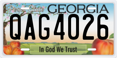 GA license plate QAG4026