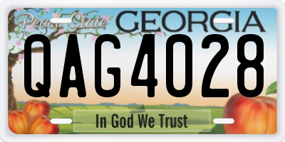 GA license plate QAG4028