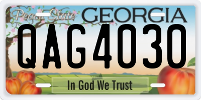 GA license plate QAG4030