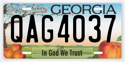 GA license plate QAG4037