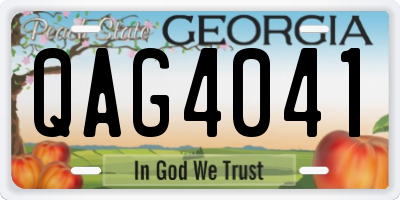 GA license plate QAG4041
