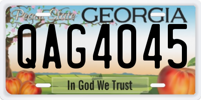 GA license plate QAG4045