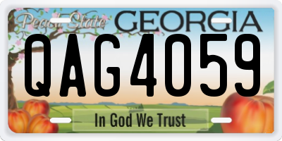 GA license plate QAG4059