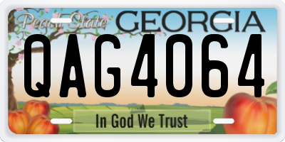 GA license plate QAG4064