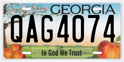 GA license plate QAG4074