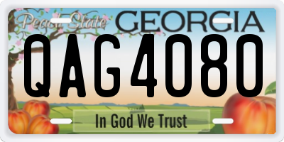 GA license plate QAG4080