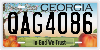 GA license plate QAG4086