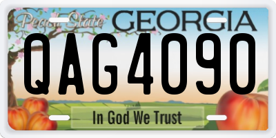 GA license plate QAG4090