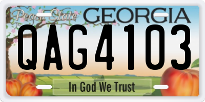 GA license plate QAG4103