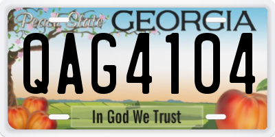 GA license plate QAG4104