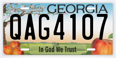 GA license plate QAG4107