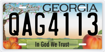 GA license plate QAG4113