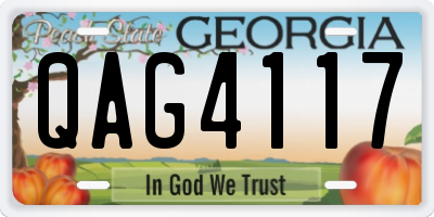 GA license plate QAG4117