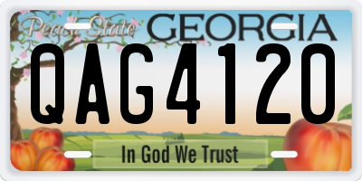 GA license plate QAG4120