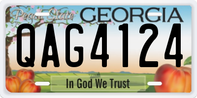 GA license plate QAG4124