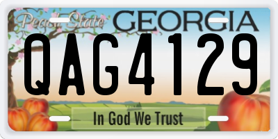 GA license plate QAG4129