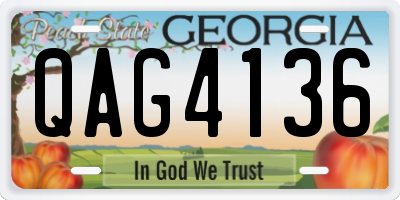 GA license plate QAG4136