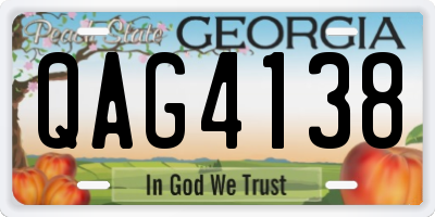 GA license plate QAG4138