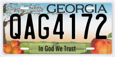 GA license plate QAG4172