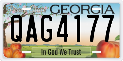GA license plate QAG4177