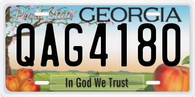 GA license plate QAG4180