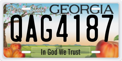 GA license plate QAG4187